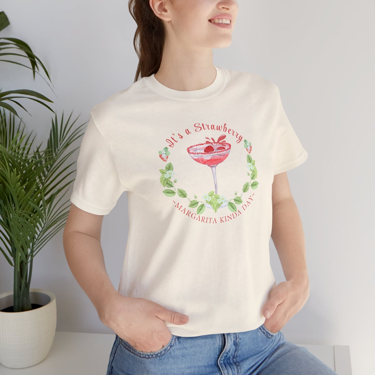 Printed T-Shirt - 'Strawberry Margarita Kinda Day' - In Style Chics Boutique Cute Graphic Ts