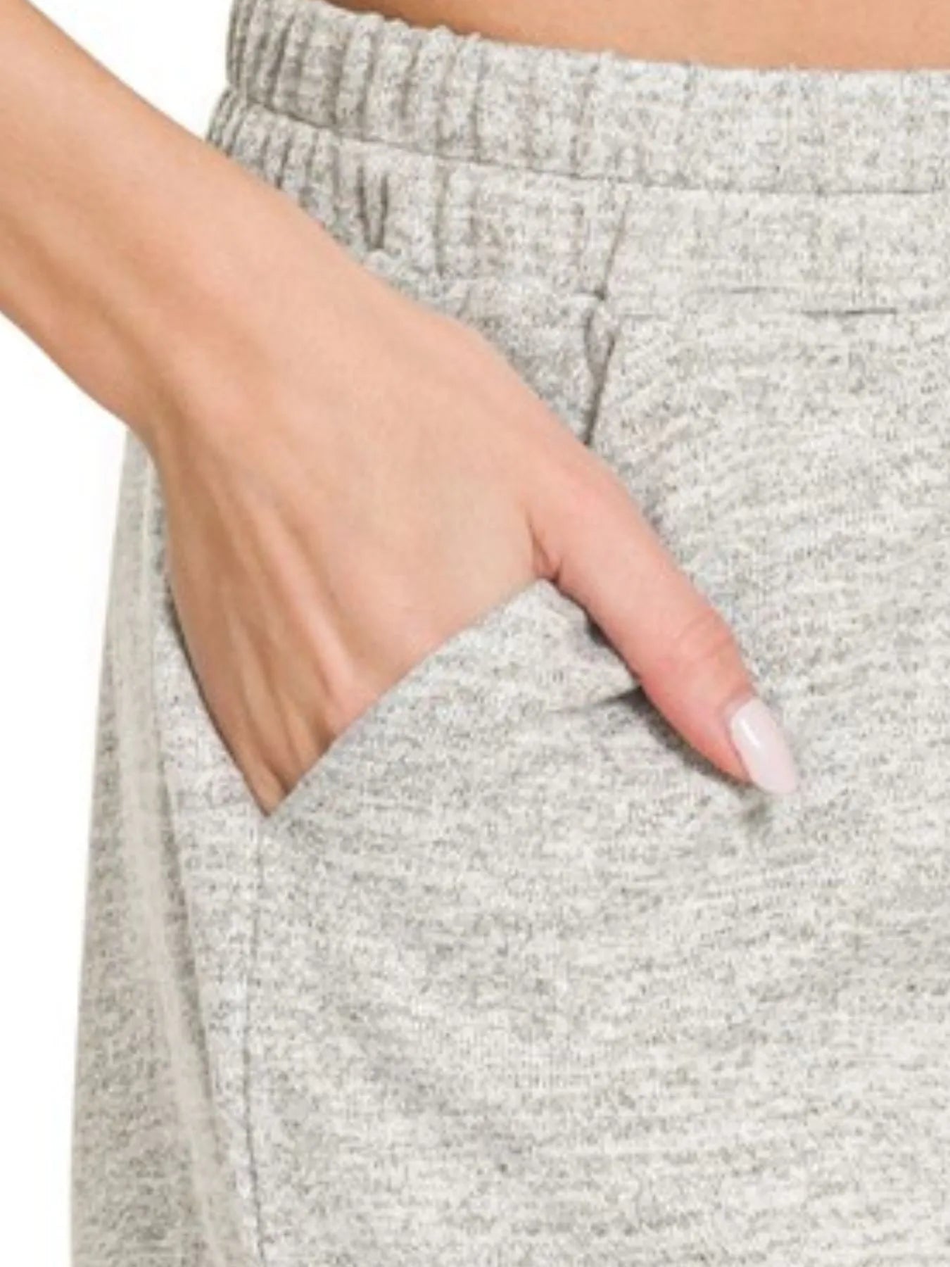 Shorts, Soft Melange Hacci Elastic Waist Band - In Style Chics Boutique Women's Juniors Clothes Online