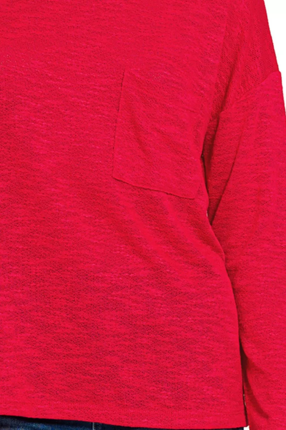 Slub Hacci Long Sleeve Red T-Shirt at In Style Chics Boutique