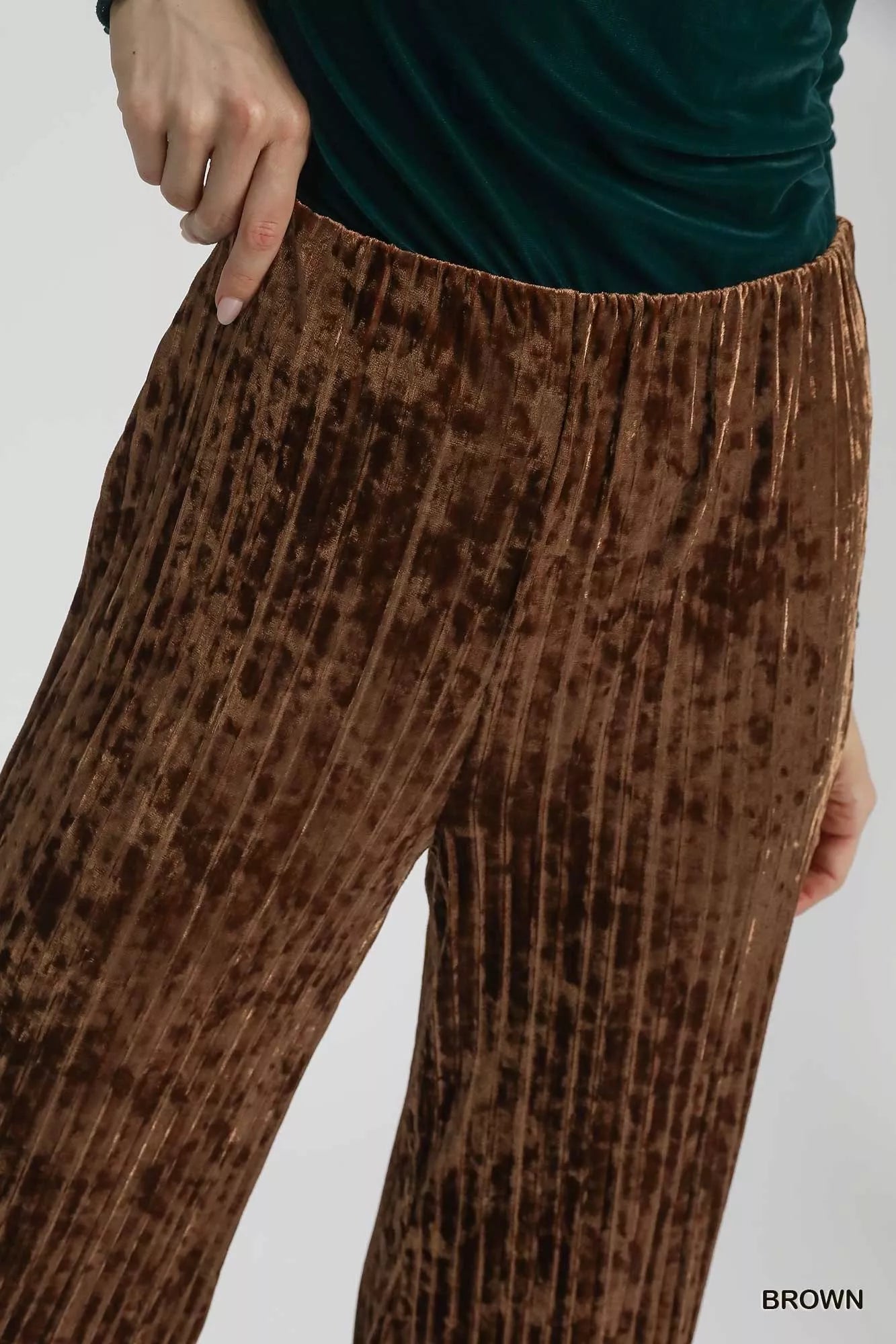 Velvet Pleated Wide Leg Pants at In Style Chics Boutique Cute Fall Fashion and Style