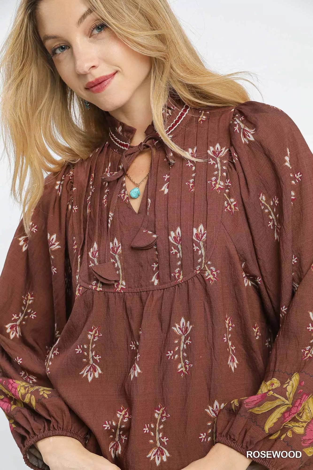 Floral Boho Peasant Blouse at In Style Chics Boutique