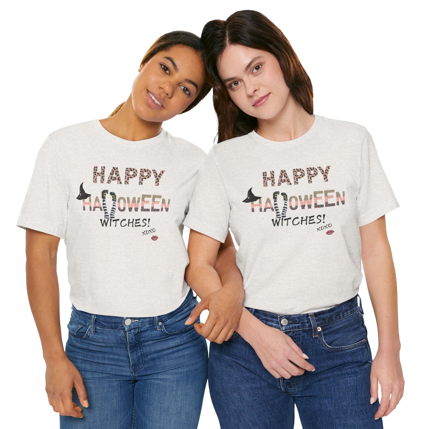 Witch Lover Gift, Halloween Party T-Shirt, Happy Halloween Witches Printed Tee at In Style Chics Boutique