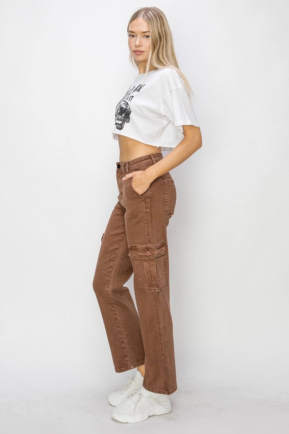 Risen Full Size High Rise Cargo Jeans - In Style Chics Boutique LLC