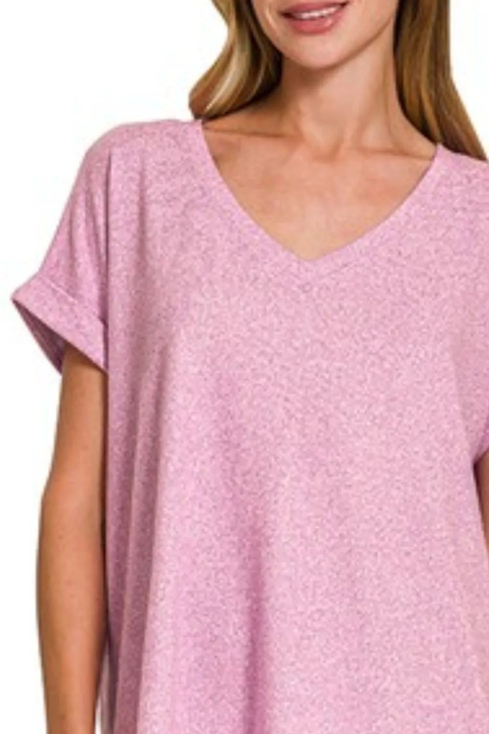 V-neck Tee, Soft Melange Hacci - In Style Chics Boutique Cute Clothes Online