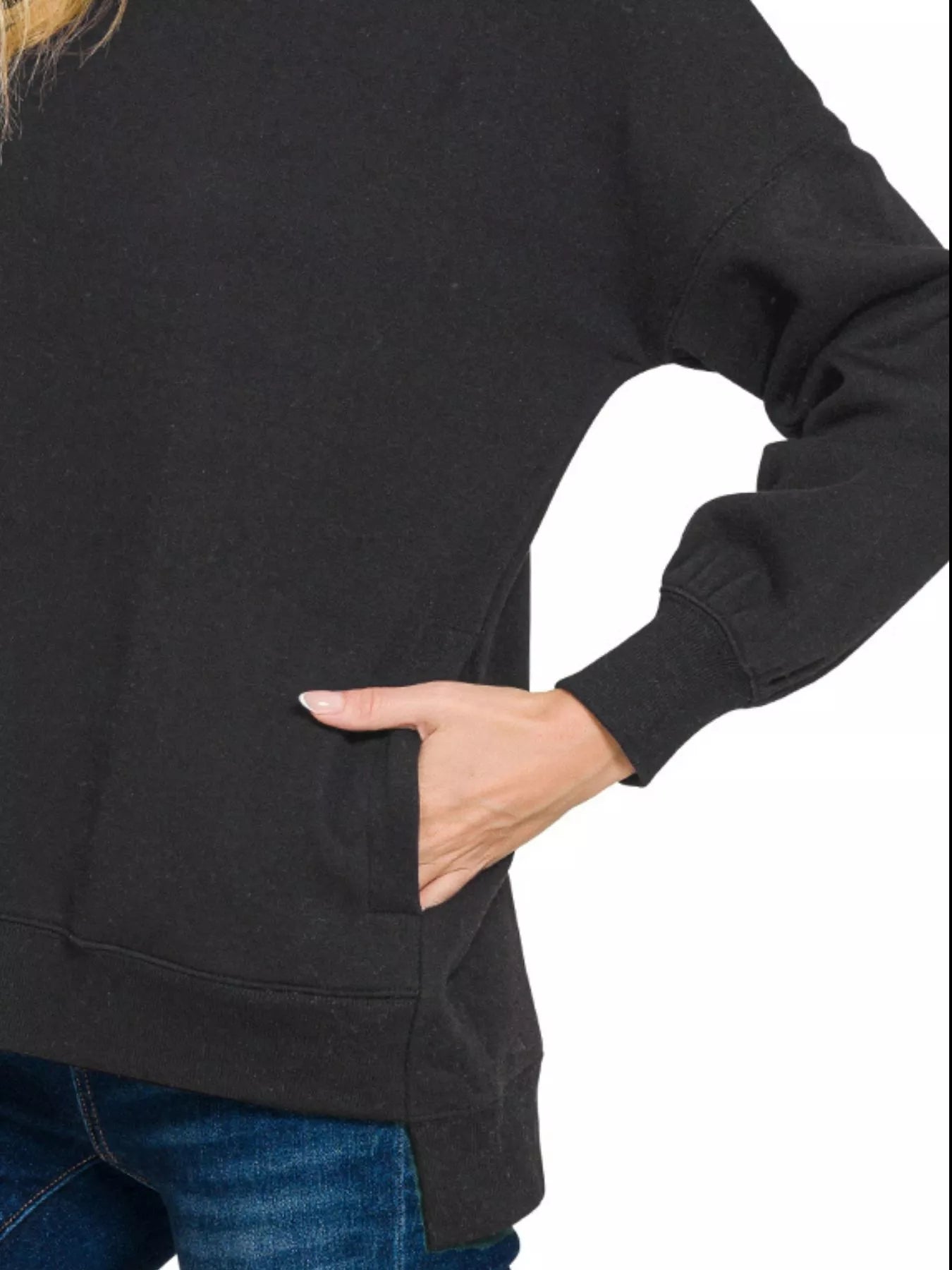 Shop Fleece Hi-low π€ Boyfriend Sweatshirt with Pockets at In Style Chics Boutique