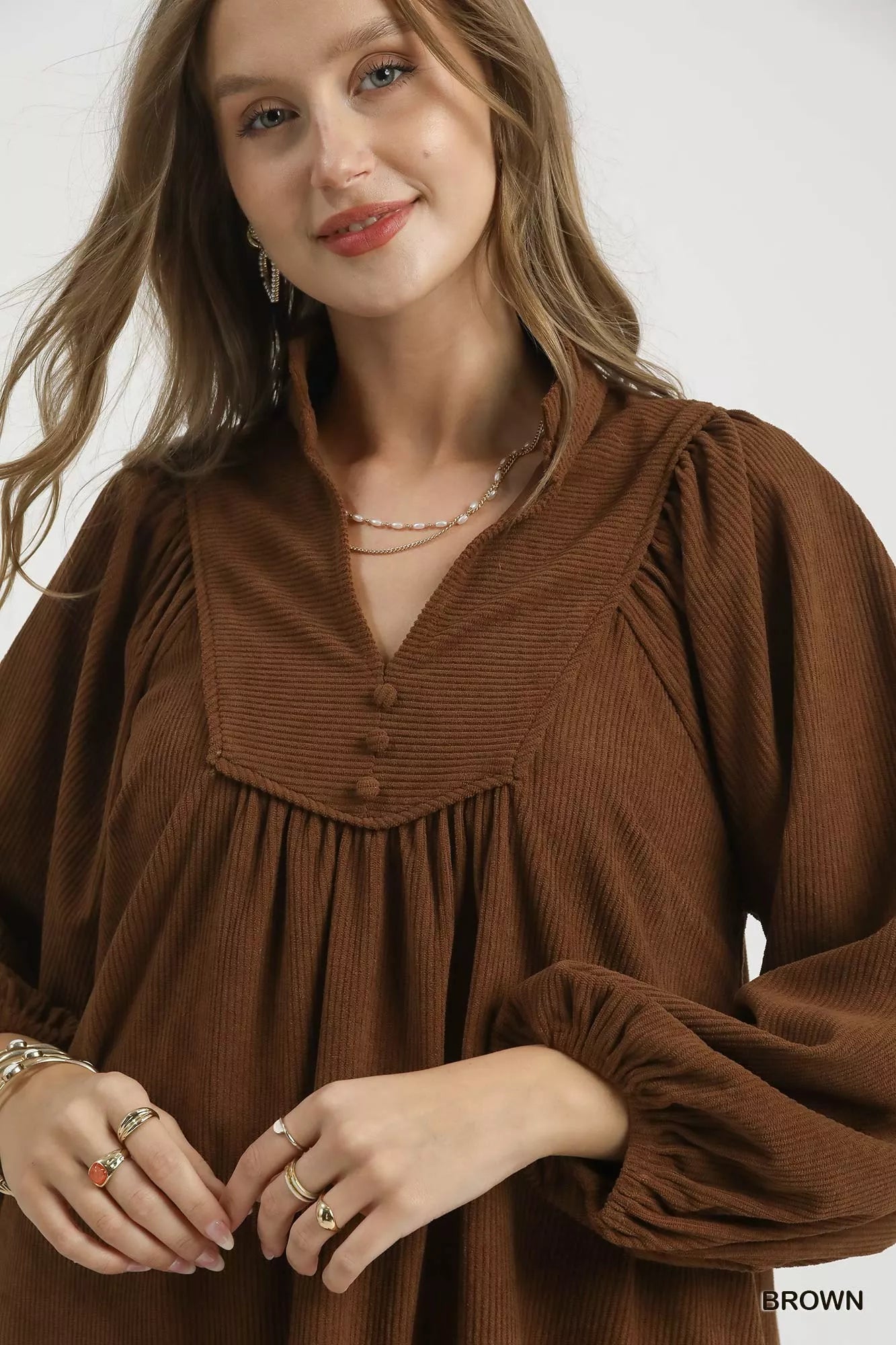 Corduroy Tiered Babydoll Dress in Brown 🤎 at In Style Chics Boutique