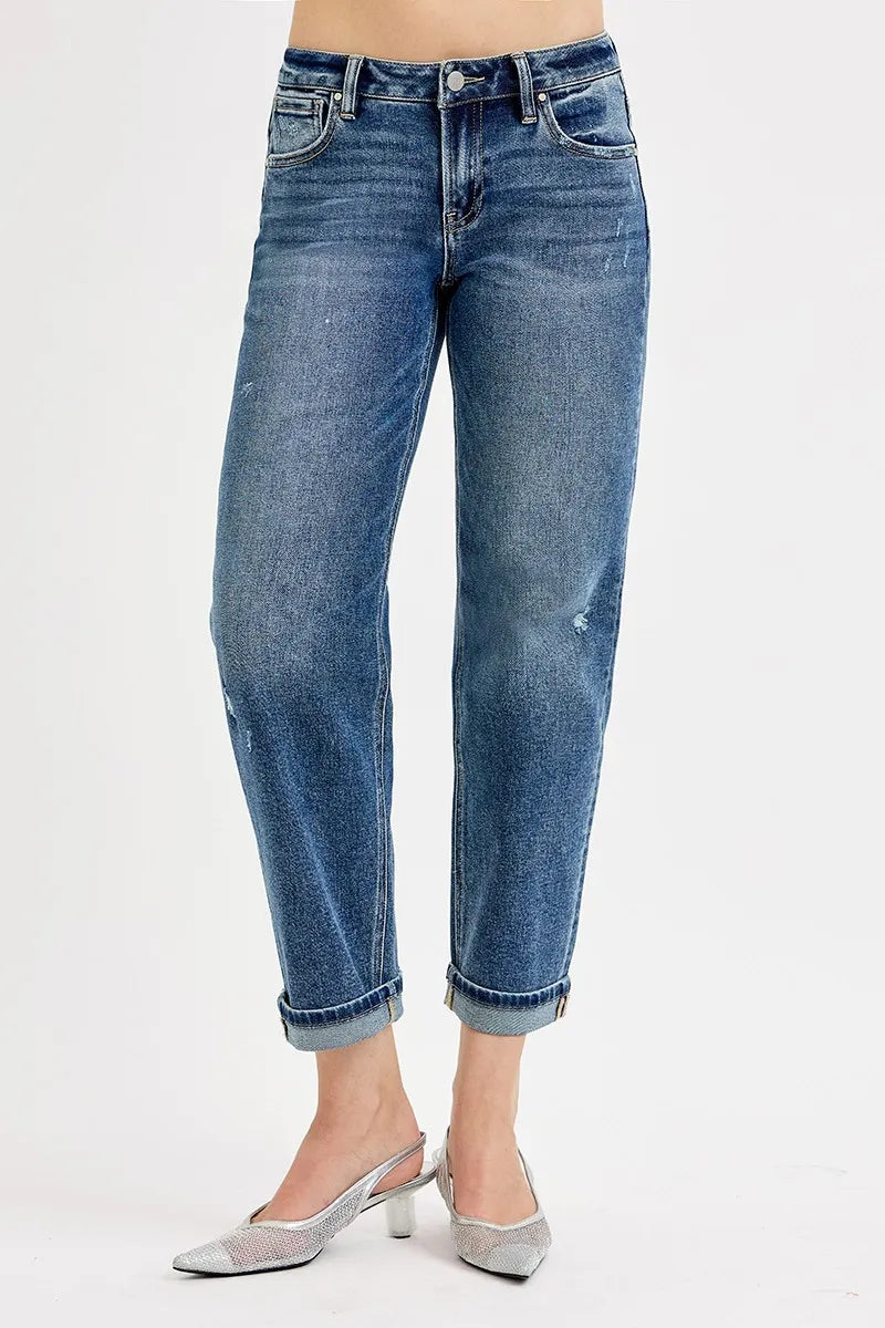 RISEN Crop Boyfriend Jeans, Low Rise - In Style Chics Boutique 