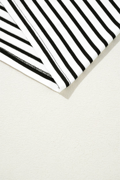 Black Stripe Chest Pocket Patch Round Neck Sleeveless Tee - Cute Clothes for Spring Summer - In Style Chics Boutique Women's Juniors Apparel Online 