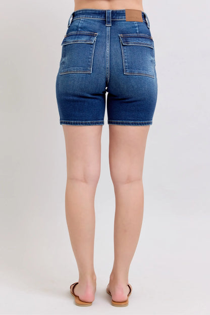 Judy Blue High Waist Bermudas W/ Back Flap Pockets - Best Denim - In Style Chics Boutique 