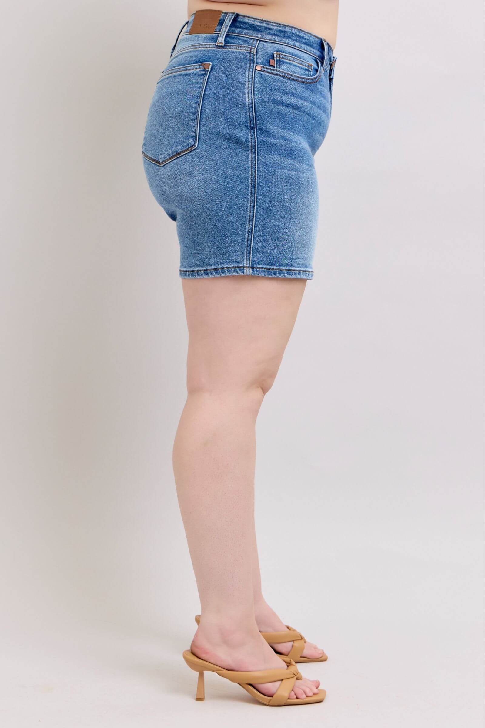 Judy Blue 2 Button Denim Shorts with Pockets -  In Style Chics Boutique Women's Juniors Plus Size Apparel Online