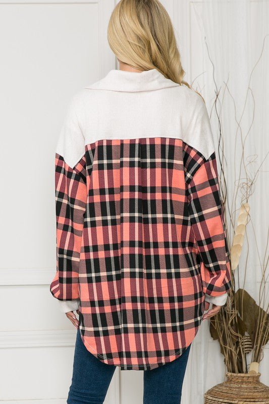 Oversized Mixed Media Knit Shacket Made in USA - In Style Chics Boutique LLC