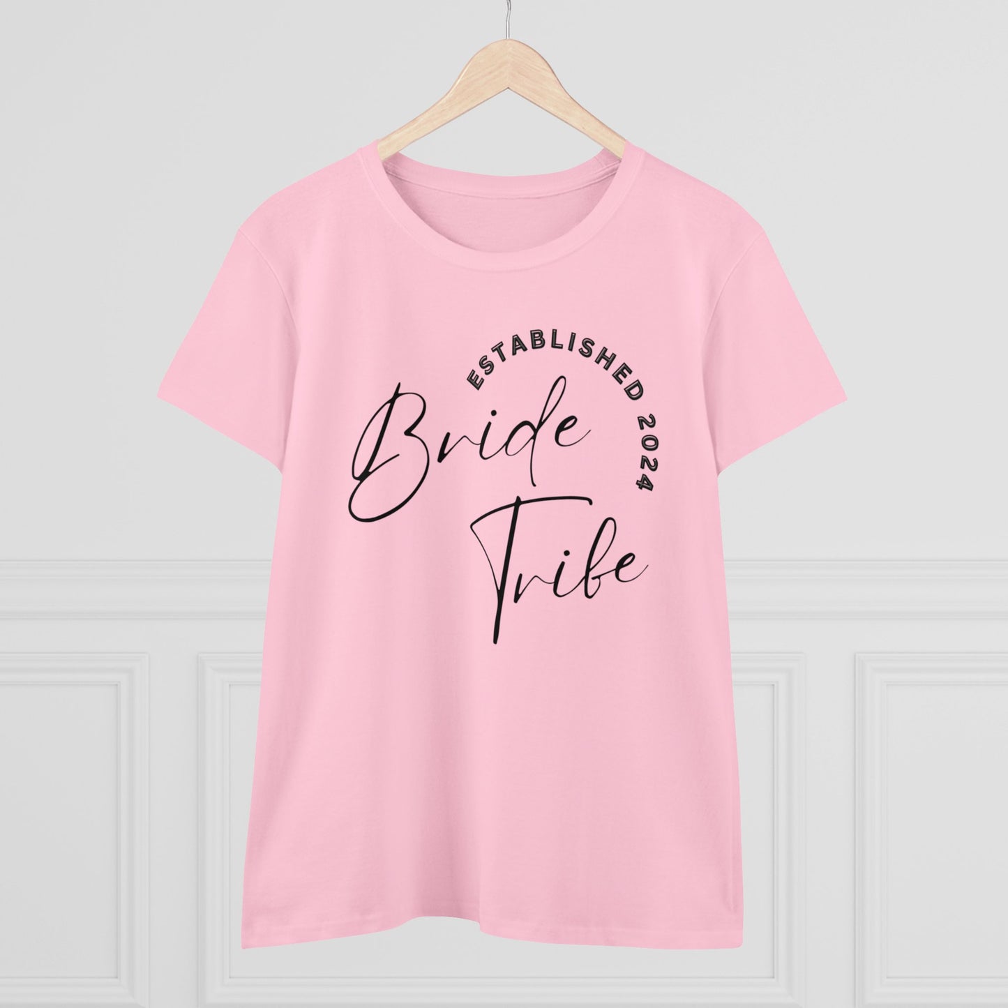 Women's Midweight Cotton Graphic Tee "Bride Tribe" - In Style Chics Boutique LLC