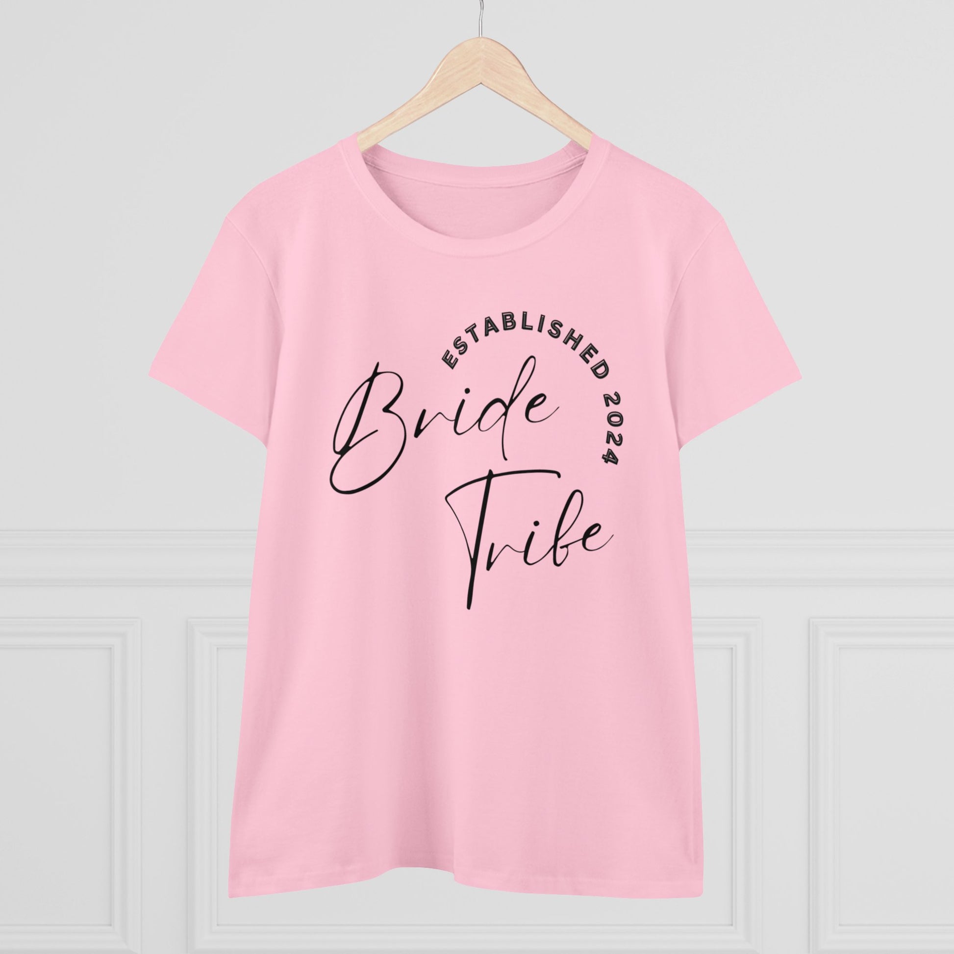 Women's Midweight Cotton Graphic Tee "Bride Tribe" - In Style Chics Boutique LLC