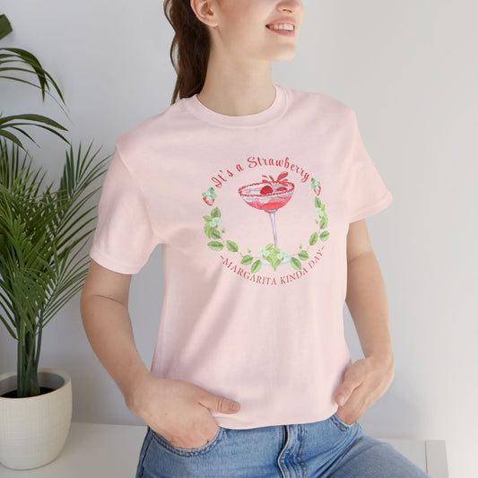 Printed T-Shirt - 'Strawberry Margarita Kinda Day' - In Style Chics Boutique Cute Graphic Ts 