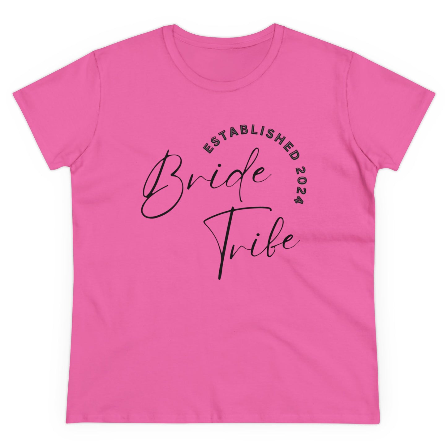 Women's Midweight Cotton Graphic Tee "Bride Tribe" - In Style Chics Boutique LLC