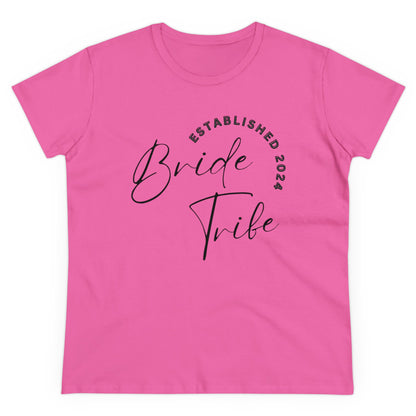 Women's Midweight Cotton Graphic Tee "Bride Tribe" - In Style Chics Boutique LLC
