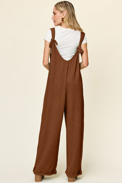 Textured Sleeveless Wide Leg Jumpsuit - In Style Chics Boutique Cute Clothes Online 