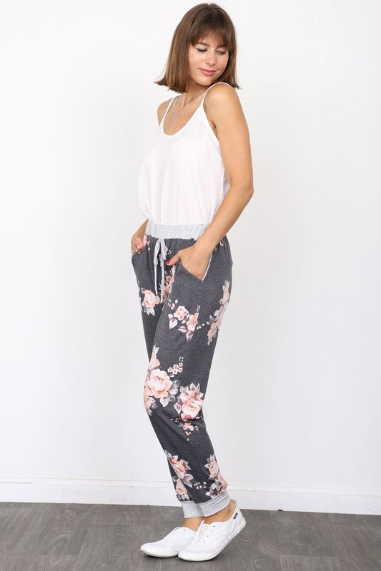 Floral Drawstring Jogger Made in USA - In Style Chics Boutique LLC