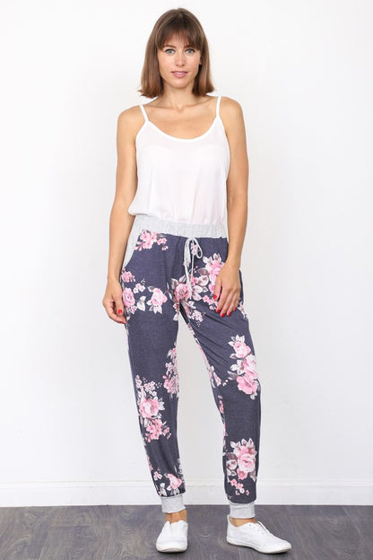 Floral Drawstring Jogger Made in USA - In Style Chics Boutique LLC