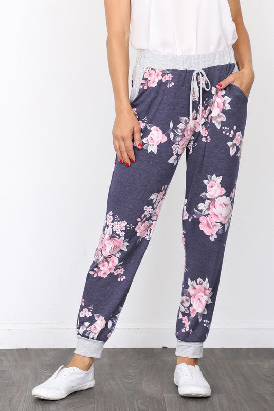 Floral Drawstring Jogger Made in USA - In Style Chics Boutique LLC