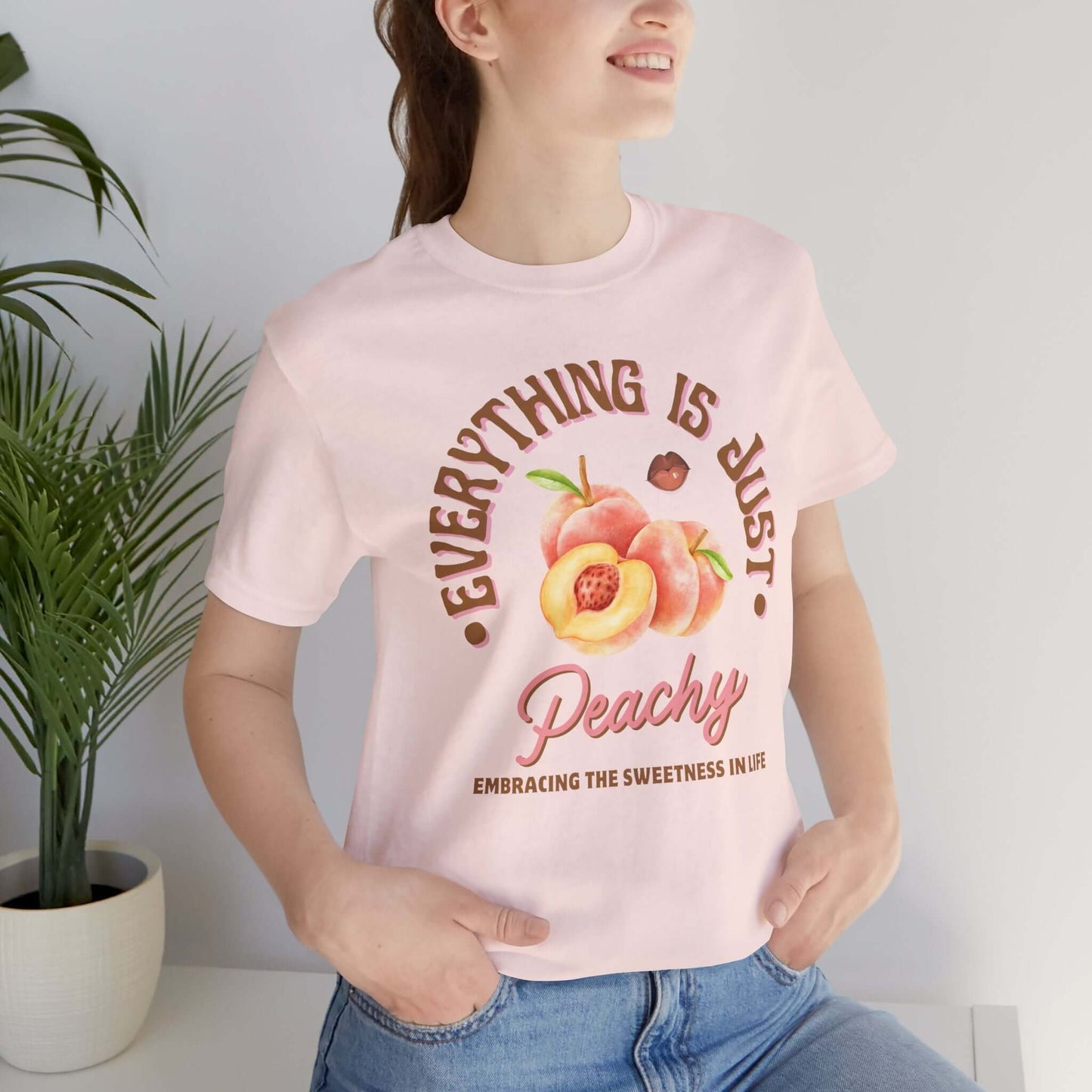 Just Peachy' Short Sleeve Tee - Cute Graphic T-shirts - In Style Chics Boutique