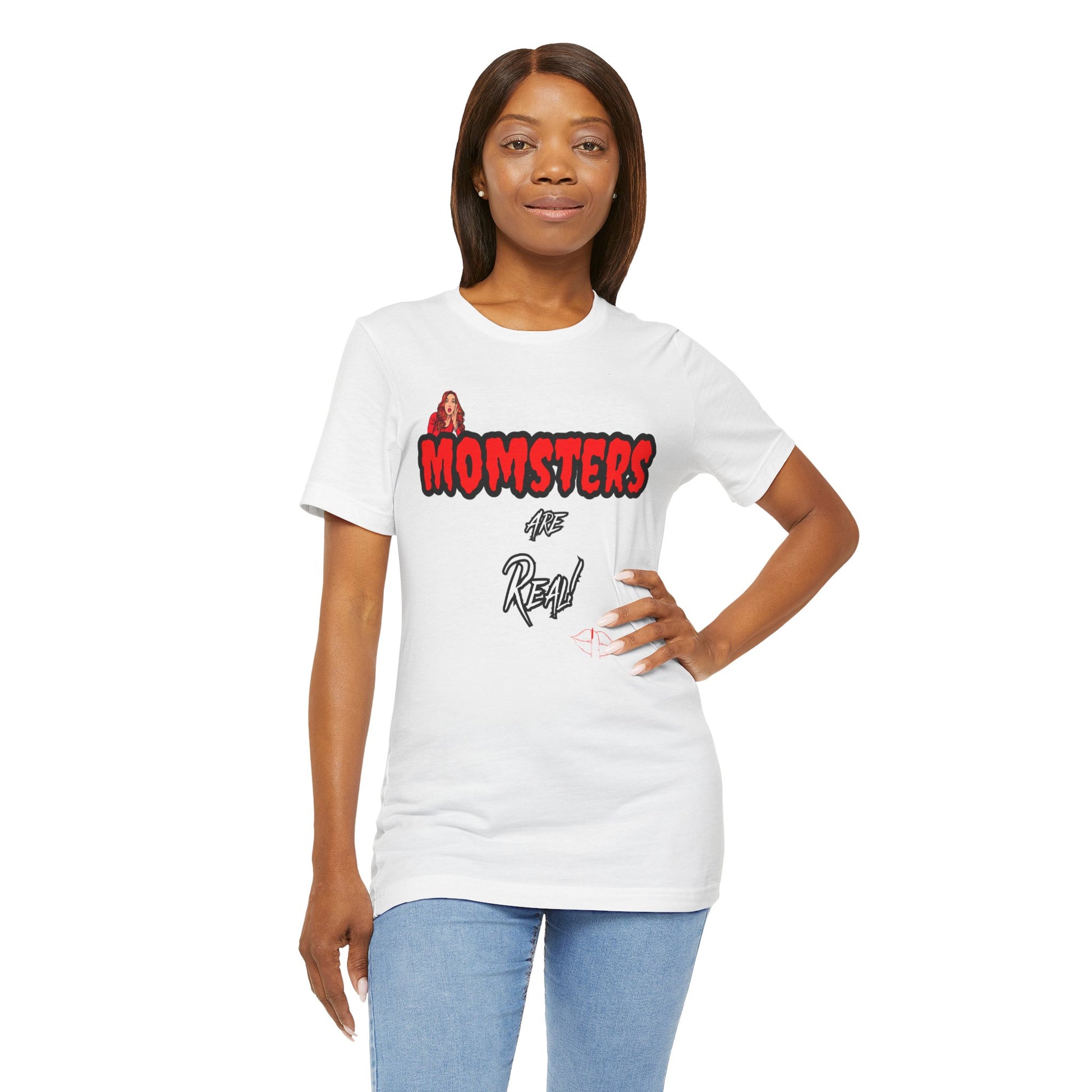 Unisex Jersey Short Sleeve Halloween Graphic T -"Momsters..." Light Color Tees - In Style Chics Boutique LLC