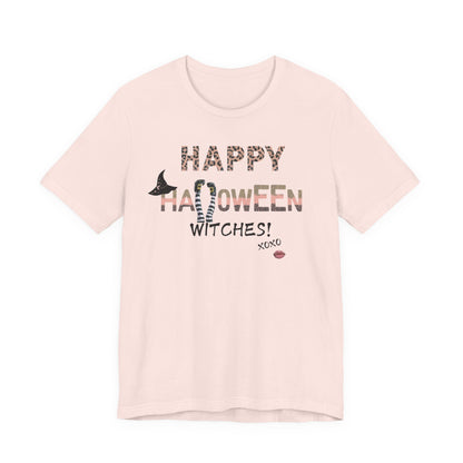 Witch Lover Gift, Halloween Party T-Shirt, Happy Halloween Witches Printed Tee at In Style Chics Boutique 