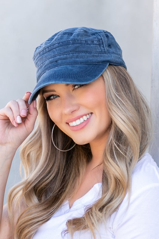 Distressed Cadet Hat for Women - In Style Chics Boutique LLC