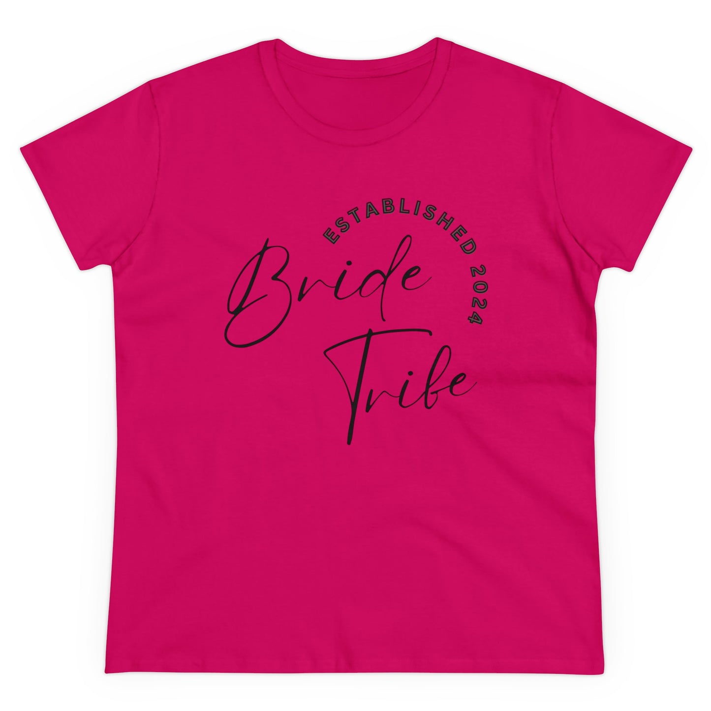 Women's Midweight Cotton Graphic Tee "Bride Tribe" - In Style Chics Boutique LLC