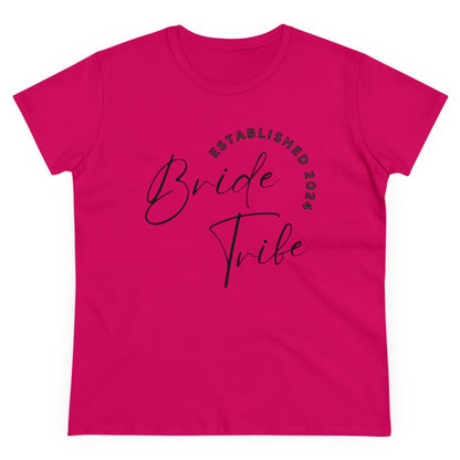 Women's Midweight Cotton Graphic Tee "Bride Tribe" - In Style Chics Boutique LLC