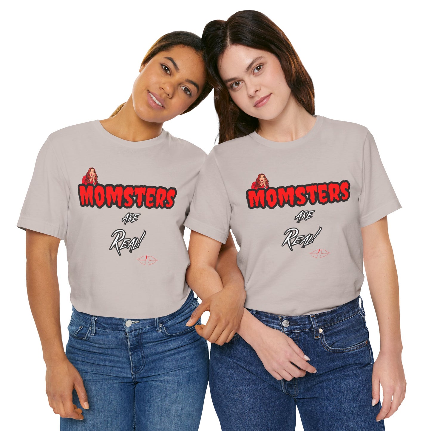 Unisex Jersey Short Sleeve Halloween Graphic T -"Momsters..." Light Color Tees - In Style Chics Boutique LLC