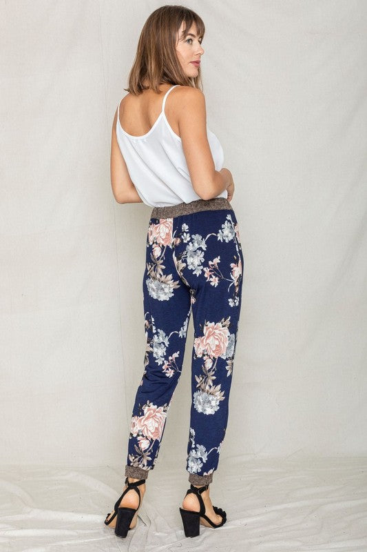Rose Print Jogger Made in USA - In Style Chics Boutique LLC