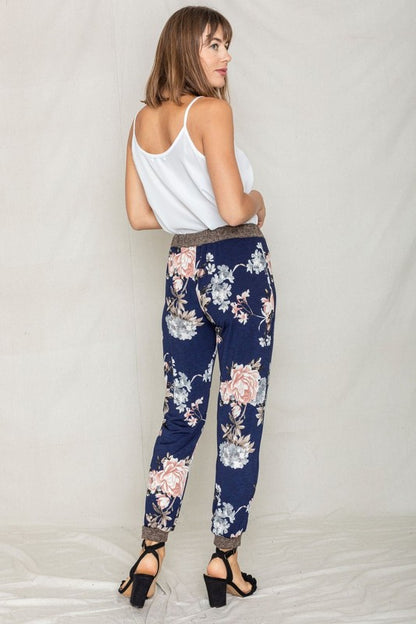 Rose Print Jogger Made in USA - In Style Chics Boutique LLC