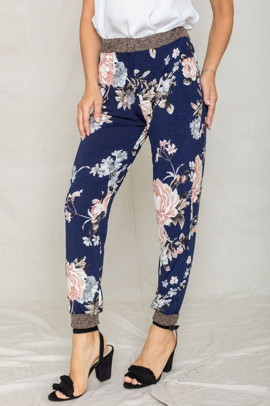 Rose Print Jogger Made in USA - In Style Chics Boutique LLC