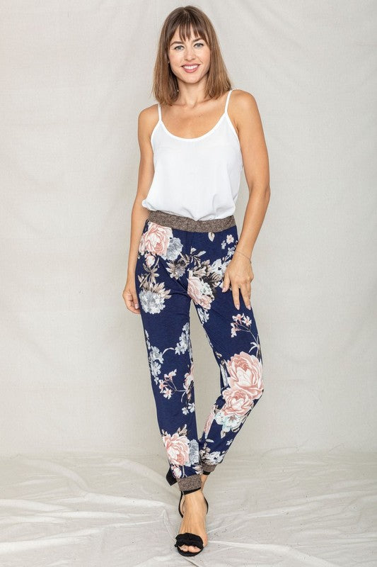 Rose Print Jogger Made in USA - In Style Chics Boutique LLC