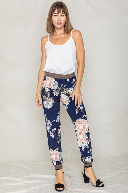 Rose Print Jogger Made in USA - In Style Chics Boutique LLC