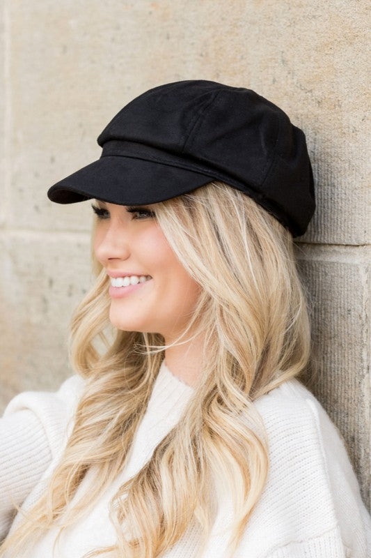 Suede Newsboy Cap for Women - In Style Chics Boutique LLC