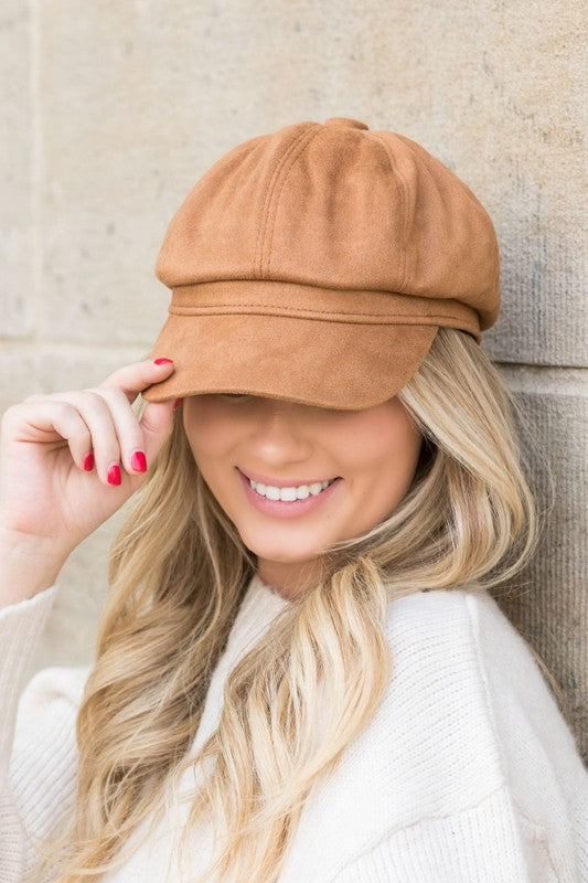 Suede Newsboy Cap for Women - In Style Chics Boutique LLC