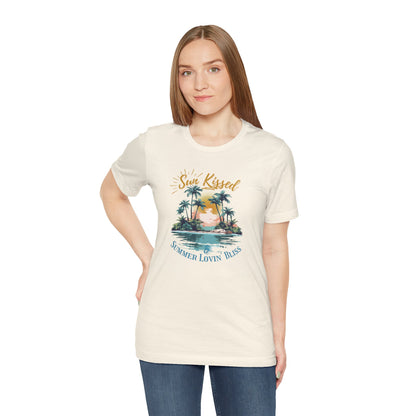Printed Beach Tee- Sun Kissed & Summer Lovin' Bliss- In Style Chics Boutique Cute Graphic T-shirts 