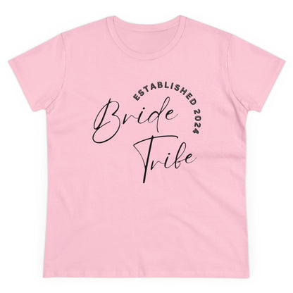 Women's Midweight Cotton Graphic Tee "Bride Tribe" - In Style Chics Boutique LLC