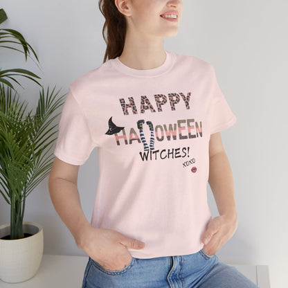 Witch Lover Gift, Halloween Party T-Shirt, Happy Halloween Witches Printed Tee at In Style Chics Boutique 