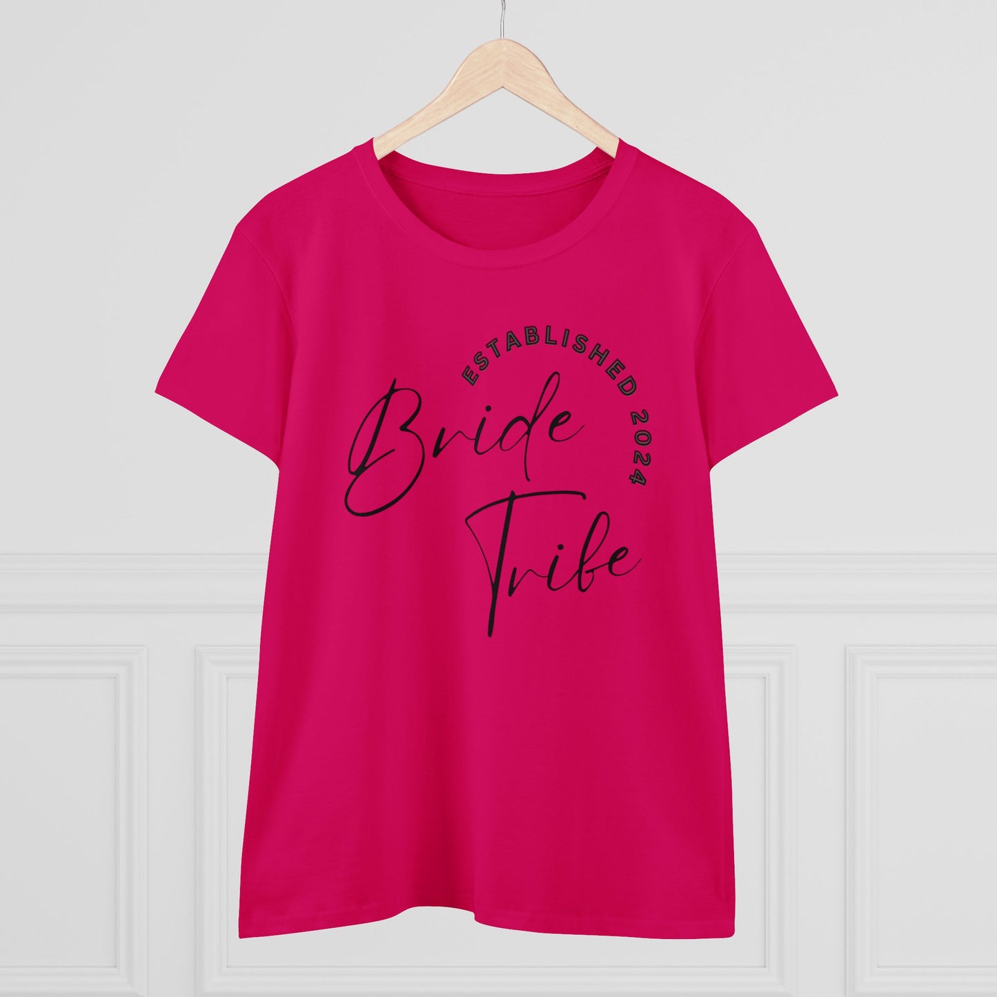 Women's Midweight Cotton Graphic Tee "Bride Tribe" - In Style Chics Boutique LLC