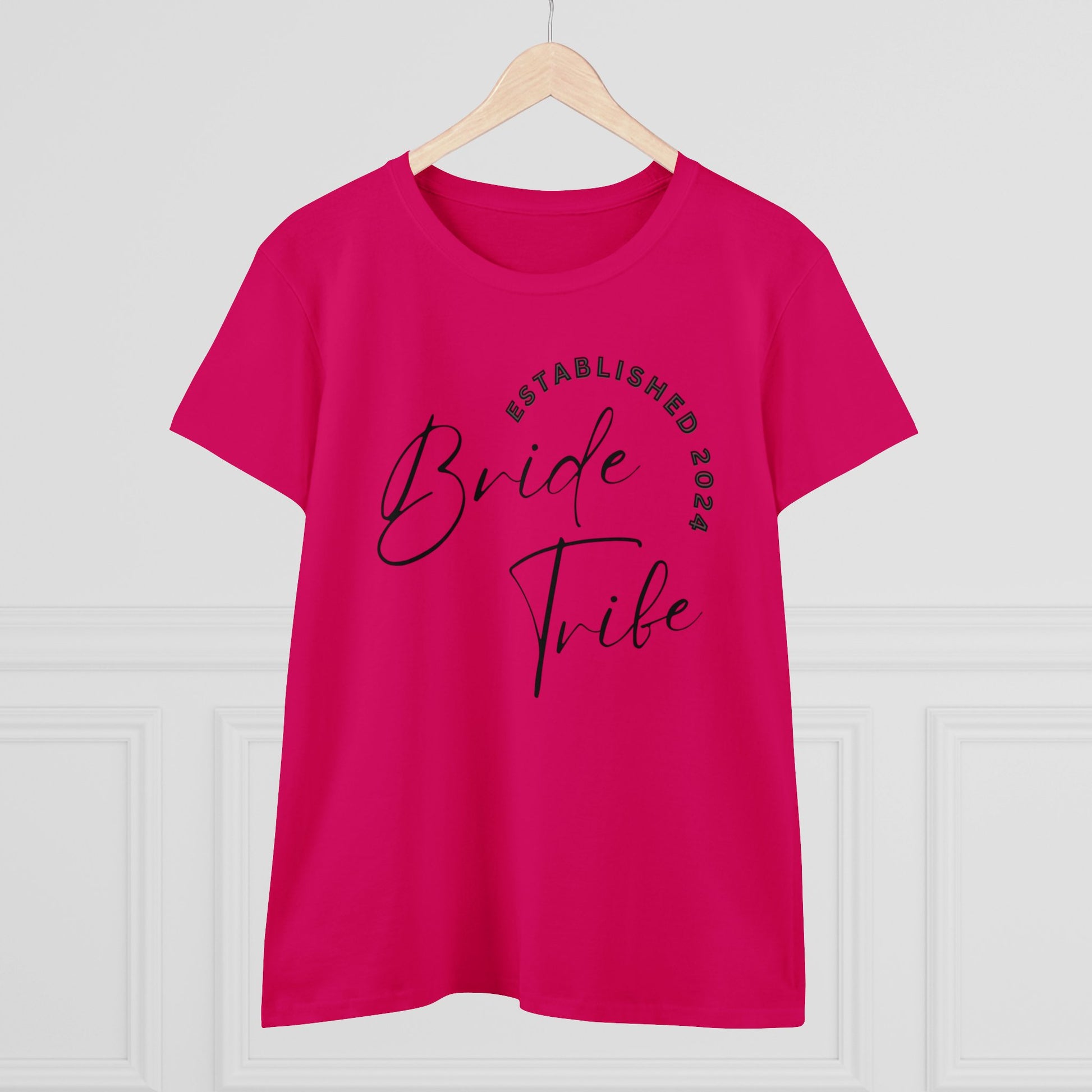 Women's Midweight Cotton Graphic Tee "Bride Tribe" - In Style Chics Boutique LLC