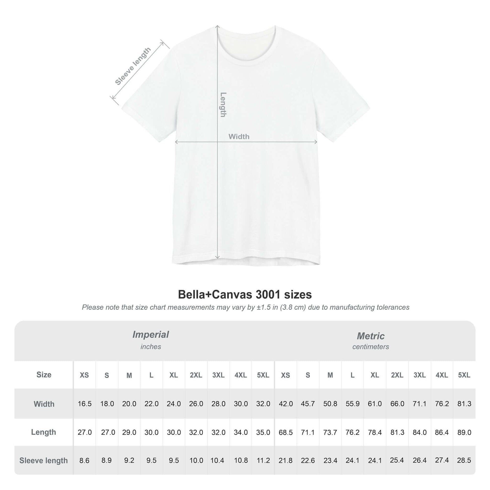Italian Pride Short Sleeve Tee Size Chart, Authentic Italian 'ish', Proud to be Italian 