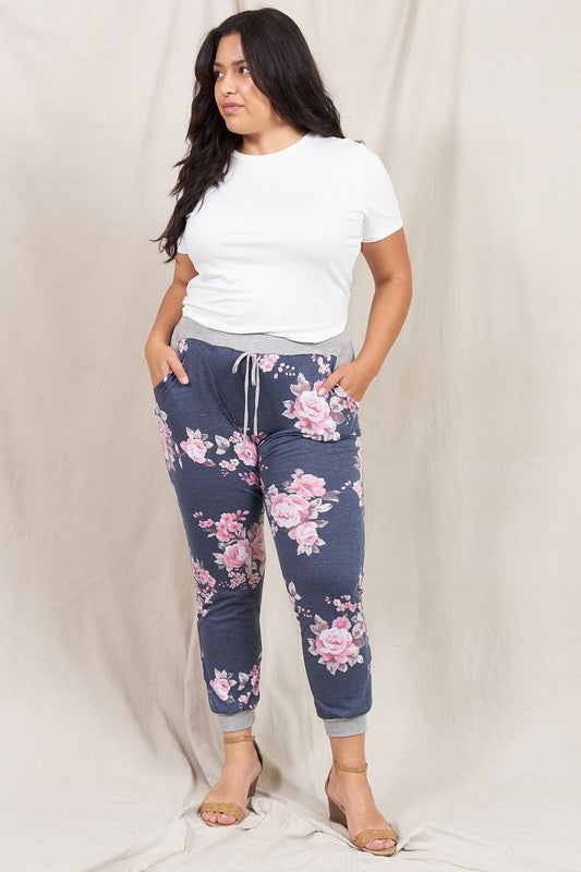 Floral Drawstring Jogger Made in USA - In Style Chics Boutique LLC