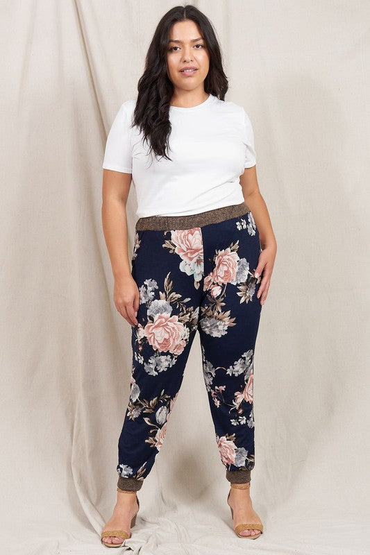 Rose Print Jogger Made in USA - In Style Chics Boutique LLC