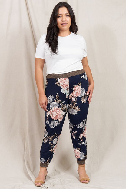 Rose Print Jogger Made in USA - In Style Chics Boutique LLC