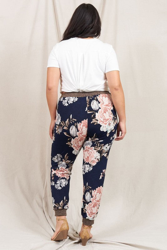 Rose Print Jogger Made in USA - In Style Chics Boutique LLC