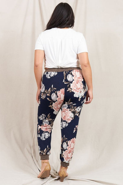 Rose Print Jogger Made in USA - In Style Chics Boutique LLC