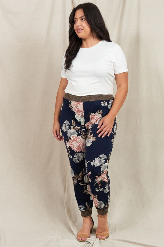 Rose Print Jogger Made in USA - In Style Chics Boutique LLC